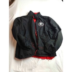 Georgia Bulldogs Jacket Mens Black Red Full Zip Reversible Long Sleeve NCAA